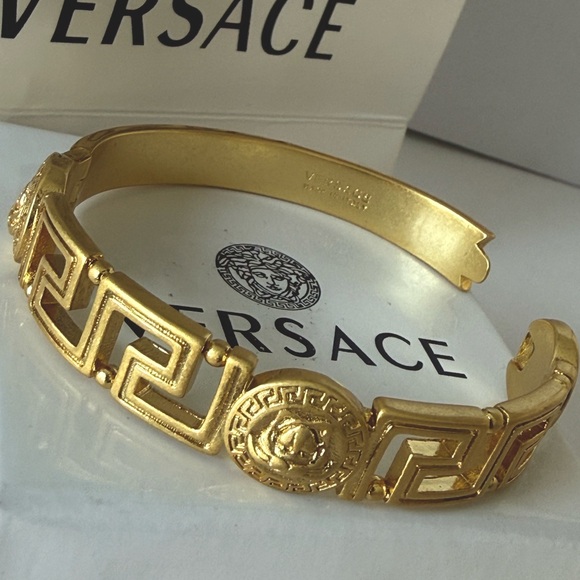 Versace Jewelry - Versace Gold Greek Key Medusa Bracelet